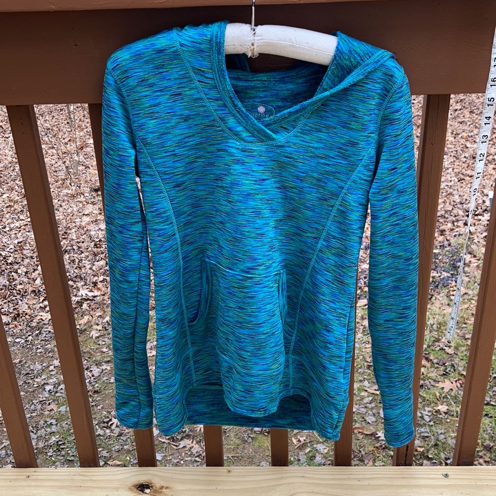Tangerine blue green hoodie